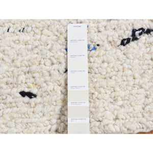 1'9"x1'9" Ivory, 100% Wool, Hand Knotted, Thick Chunky Texture, Sample Fragment, Natural Wool, Looped Pile, Square Oriental Rug FWR524478