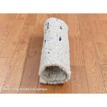 Load image into Gallery viewer, 1&#39;9&quot;x1&#39;9&quot; Ivory, 100% Wool, Hand Knotted, Thick Chunky Texture, Sample Fragment, Natural Wool, Looped Pile, Square Oriental Rug FWR524478