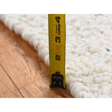Load image into Gallery viewer, 1&#39;9&quot;x1&#39;9&quot; Ivory, 100% Wool, Hand Knotted, Thick Chunky Texture, Sample Fragment, Natural Wool, Looped Pile, Square Oriental Rug FWR524478