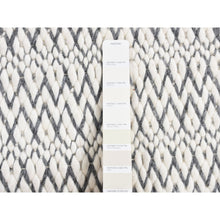 Load image into Gallery viewer, 2&#39;2&quot;x2&#39;2&quot; Ivory, Looped And Uncut Flat Weave Pile, 100% Wool, Hand Woven, Big Knots, Natural Undyed Wool, Sample Fragment, Square Oriental Rug FWR524490