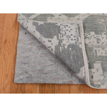 Load image into Gallery viewer, 5&#39;10&quot;x9&#39; Gainsboro Gray, Oushak Repetitive Botteh Design With Washed Out Colors, Pure Wool, Hand Knotted, Oriental Rug FWR524562