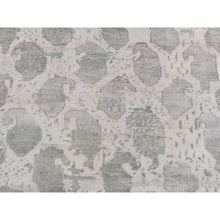 Load image into Gallery viewer, 5&#39;10&quot;x9&#39; Gainsboro Gray, Oushak Repetitive Botteh Design With Washed Out Colors, Pure Wool, Hand Knotted, Oriental Rug FWR524562