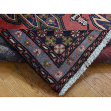 Load image into Gallery viewer, 3&#39;5&quot;x5&#39; Cardinals Red, New Persian Mazlagan With Zig Zag Open Field Geometric Design, Pure Wool, Hand Knotted, Oriental Rug FWR524592