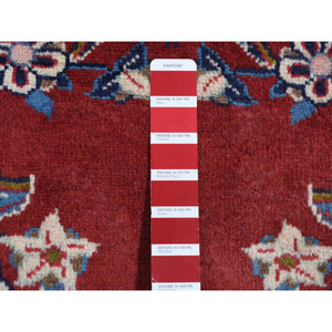 3'x4'9" Fire Brick Red, Persian Ardabil with Various Human Figurines, Pure Wool, Hand Knotted, Oriental Rug FWR524610