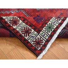 Load image into Gallery viewer, 3&#39;8&quot;x7&#39;9&quot; Barn Red, Vintage Persian Hamadan, Full Pile, Excellent Condition, Pure Wool, Hand Knotted, Wide Runner Oriental Rug FWR524658
