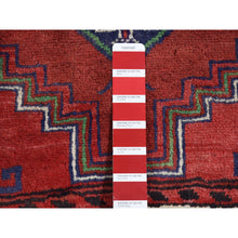 Load image into Gallery viewer, 3&#39;8&quot;x7&#39;9&quot; Barn Red, Vintage Persian Hamadan, Full Pile, Mint Condition, Pure Wool, Hand Knotted, Wide Runner Oriental Rug FWR524658