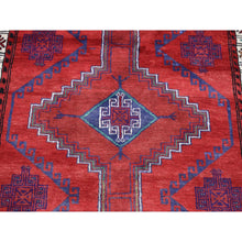 Load image into Gallery viewer, 3&#39;8&quot;x7&#39;9&quot; Barn Red, Vintage Persian Hamadan, Full Pile, Excellent Condition, Pure Wool, Hand Knotted, Wide Runner Oriental Rug FWR524658