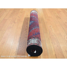 Load image into Gallery viewer, 3&#39;8&quot;x7&#39;9&quot; Barn Red, Vintage Persian Hamadan, Full Pile, Mint Condition, Pure Wool, Hand Knotted, Wide Runner Oriental Rug FWR524658