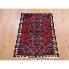 Load image into Gallery viewer, 3&#39;5&quot;x5&#39; Cardinals Red, New Bohemian Persian Malayer, Pure Wool, Tribal Design, Hand Knotted, Oriental Rug FWR524682