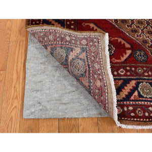 5'x9'6" Saddle Brown, New Persian Serab, Trellis Flower Design, Camel Hair Full Pile, Pure Wool, Hand Knotted, Gallery Size Runner Oriental Rug FWR524736