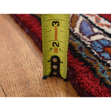 Load image into Gallery viewer, 3&#39;7&quot;x4&#39;8&quot; Maroon Red, New Persian Bohemian Hamadan, Geometric Flower Design, Pure Wool, Hand Knotted, Oriental Rug FWR524742