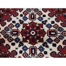 Load image into Gallery viewer, 3&#39;5&quot;x5&#39;1&quot; Maroon Red, New Persian Hamadan, Pure Wool, Hand Knotted, Oriental Rug FWR524772