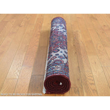 Load image into Gallery viewer, 3&#39;5&quot;x5&#39;1&quot; Maroon Red, New Persian Hamadan, Pure Wool, Hand Knotted, Oriental Rug FWR524772