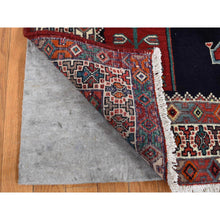 Load image into Gallery viewer, 4&#39;8&quot;x9&#39;7&quot; Millennium Blue, New Persian Hamadan With Large Geometric Elements, Pure Wool, Hand Knotted, Gallery Size Runner Oriental Rug FWR524832