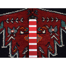 Load image into Gallery viewer, 4&#39;8&quot;x9&#39;7&quot; Millennium Blue, New Persian Hamadan With Large Geometric Elements, Pure Wool, Hand Knotted, Gallery Size Runner Oriental Rug FWR524832