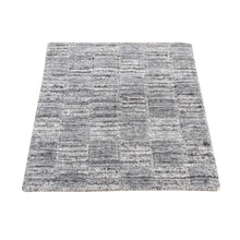 Load image into Gallery viewer, 2&#39;x2&#39; Cloud Gray, Modern Checkers Design, Hand Loomed, 100% Wool, Sample Fragment, Square Oriental Rug FWR524886