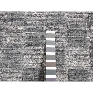 2'x2' Cloud Gray, Modern Checkers Design, Hand Loomed, 100% Wool, Sample Fragment, Square Oriental Rug FWR524886