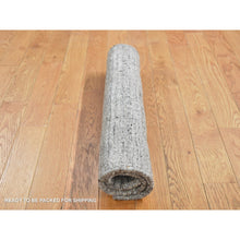 Load image into Gallery viewer, 2&#39;1&quot;x2&#39;3&quot; Fossil Gray, Modern Patchwork Design, Hand Loomed, 100% Wool, Sample Fragment, Squarish, Oriental Rug FWR524898