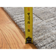 Load image into Gallery viewer, 2&#39;1&quot;x2&#39;3&quot; Fossil Gray, Modern Patchwork Design, Hand Loomed, 100% Wool, Sample Fragment, Squarish, Oriental Rug FWR524898