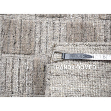 Load image into Gallery viewer, 2&#39;1&quot;x2&#39;3&quot; Fossil Gray, Modern Patchwork Design, Hand Loomed, 100% Wool, Sample Fragment, Squarish, Oriental Rug FWR524898