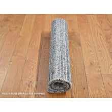 Load image into Gallery viewer, 2&#39;x2&#39; Dim Gray, Hand Loomed, Modern Checkers Design, 100% Wool, Sample Fragment, Square, Oriental Rug FWR524910