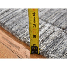Load image into Gallery viewer, 2&#39;x2&#39; Dim Gray, Hand Loomed, Modern Checkers Design, 100% Wool, Sample Fragment, Square, Oriental Rug FWR524910