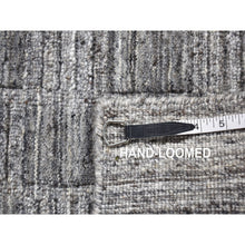 Load image into Gallery viewer, 2&#39;x2&#39; Dim Gray, Hand Loomed, Modern Checkers Design, 100% Wool, Sample Fragment, Square, Oriental Rug FWR524910