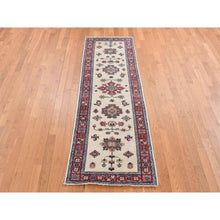 Load image into Gallery viewer, 2&#39;9&quot;x8&#39;7&quot; Bone White, Afghan Super Kazak With Tribal Medallion Design, Hand Knotted, Pure Wool, Runner, Oriental Rug FWR524958