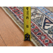 Load image into Gallery viewer, 2&#39;9&quot;x7&#39;7&quot; Olive Green, Hand Knotted, Afghan Super Kazak With Geometric Medallion Design, Pure Wool, Runner, Oriental Rug FWR525012