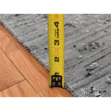 Load image into Gallery viewer, 6&#39;x9&#39; Battleship Gray, Broken Persian Erased Design, Silk With Textured Wool, Hand Knotted, Oriental Rug FWR525054