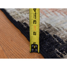 Load image into Gallery viewer, 9&#39;1&quot;x13&#39; Eerie Black, 100% Wool, Ikat Uzbek Design, Hand Knotted, Oriental Rug FWR525078