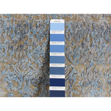 Load image into Gallery viewer, 8&#39;x10&#39; Sky Blue, Silk With Textured Wool, Tone On Tone, Modern All Over Design, Hand Knotted, Oriental Rug FWR525084