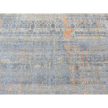 Load image into Gallery viewer, 8&#39;x10&#39; Sky Blue, Silk With Textured Wool, Tone On Tone, Modern All Over Design, Hand Knotted, Oriental Rug FWR525084