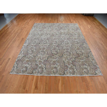 Load image into Gallery viewer, 9&#39;1&quot;x12&#39;3&quot; Agreeable Gray, Agra With Paisley Design, 100% Wool, Hand Knotted, Borderless Design, Oriental Rug FWR525114