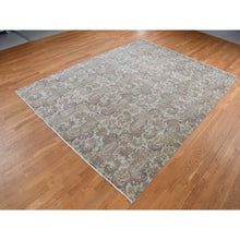 Load image into Gallery viewer, 9&#39;1&quot;x12&#39;3&quot; Agreeable Gray, Agra With Paisley Design, 100% Wool, Hand Knotted, Borderless Design, Oriental Rug FWR525114