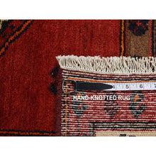 Load image into Gallery viewer, 5&#39;2&quot;x10&#39;6&quot; Maroon Red, New Persian with Deer Figurines, Pure Wool, Hand Knotted, Gallery Size Runner Oriental Rug FWR525144