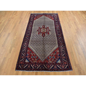 5'1"x10'2" Mojave Desert Brown, New Persian Hamadan, Camel Hair, Pure Wool, Hand Knotted, Oriental Rug FWR525162