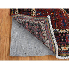 Load image into Gallery viewer, 5&#39;x10&#39;1&quot; Maroon Red, Hand Knotted, New Persian Hamadan with Geometric Anchored Medallion Design, Pure Wool, Oriental Rug FWR525168