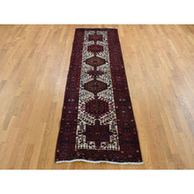 Load image into Gallery viewer, 3&#39;2&quot;x10&#39;5&quot; Crimson Red, Vintage Persian Karajeh, Pure Wool, Hand Knotted, Runner Oriental Rug FWR525186
