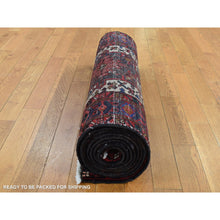 Load image into Gallery viewer, 3&#39;2&quot;x10&#39;5&quot; Crimson Red, Vintage Persian Karajeh, Pure Wool, Hand Knotted, Runner Oriental Rug FWR525186