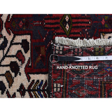 Load image into Gallery viewer, 3&#39;2&quot;x10&#39;5&quot; Crimson Red, Vintage Persian Karajeh, Pure Wool, Hand Knotted, Runner Oriental Rug FWR525186