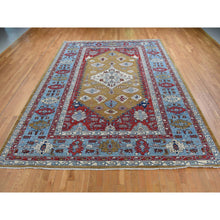 Load image into Gallery viewer, 9&#39;10&quot;x13&#39;10&quot; Old Moss Green, Geometric Bakshaish Design Peshawar, Hand Knotted, Pure Wool, Oriental Rug FWR525216