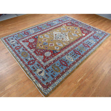 Load image into Gallery viewer, 9&#39;10&quot;x13&#39;10&quot; Old Moss Green, Geometric Bakshaish Design Peshawar, Hand Knotted, Pure Wool, Oriental Rug FWR525216