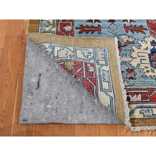 Load image into Gallery viewer, 9&#39;10&quot;x13&#39;10&quot; Old Moss Green, Geometric Bakshaish Design Peshawar, Hand Knotted, Pure Wool, Oriental Rug FWR525216