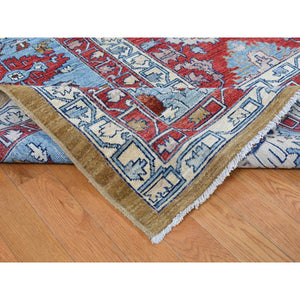 9'10"x13'10" Old Moss Green, Geometric Bakshaish Design Peshawar, Hand Knotted, Pure Wool, Oriental Rug FWR525216
