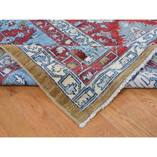 Load image into Gallery viewer, 9&#39;10&quot;x13&#39;10&quot; Old Moss Green, Geometric Bakshaish Design Peshawar, Hand Knotted, Pure Wool, Oriental Rug FWR525216