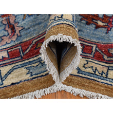 Load image into Gallery viewer, 9&#39;10&quot;x13&#39;10&quot; Old Moss Green, Geometric Bakshaish Design Peshawar, Hand Knotted, Pure Wool, Oriental Rug FWR525216