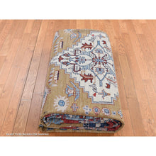 Load image into Gallery viewer, 9&#39;10&quot;x13&#39;10&quot; Old Moss Green, Geometric Bakshaish Design Peshawar, Hand Knotted, Pure Wool, Oriental Rug FWR525216