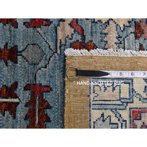 9'10"x13'10" Old Moss Green, Geometric Bakshaish Design Peshawar, Hand Knotted, Pure Wool, Oriental Rug FWR525216