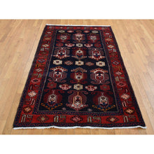 Load image into Gallery viewer, 4&#39;8&quot;x7&#39; Barn Red, Persian Malayer Repetitive Geometrical Medallions, Full Pile, Hand Knotted, Pure Wool, Oriental Rug FWR525240